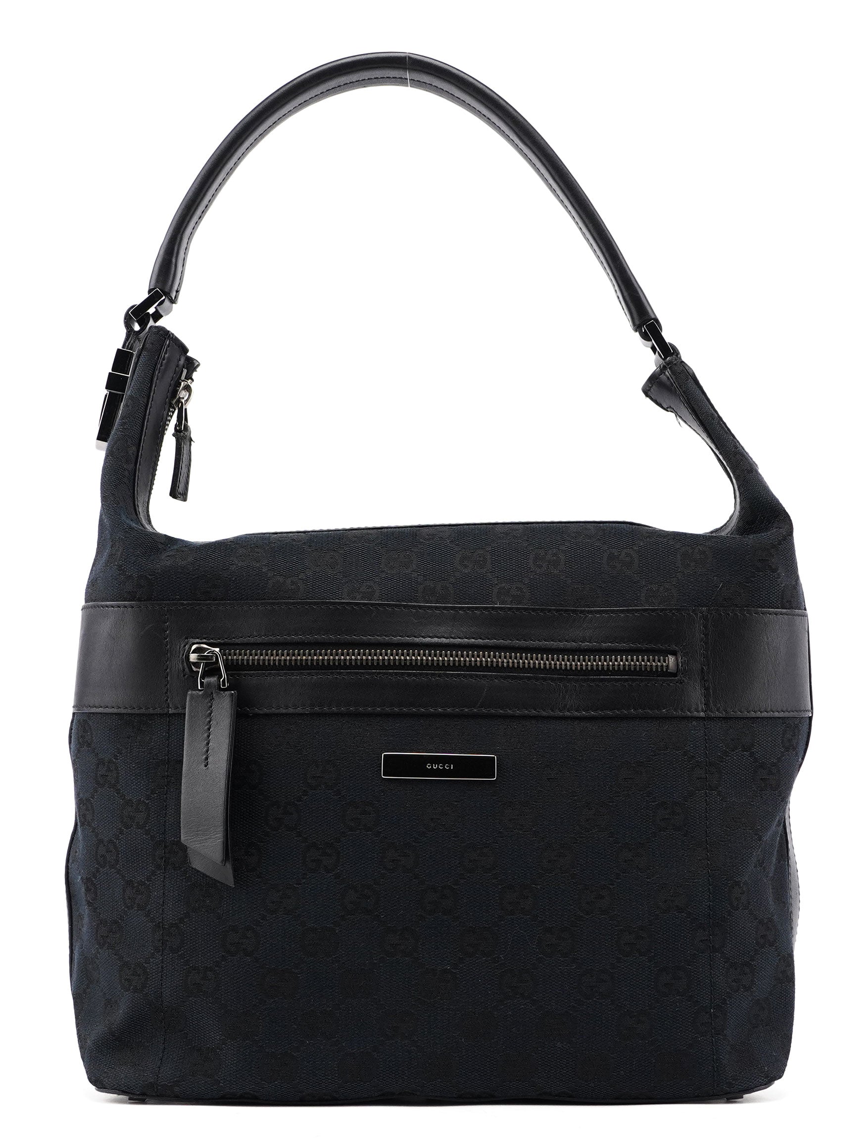 Gucci Black GG Hobo Shoulder Bag