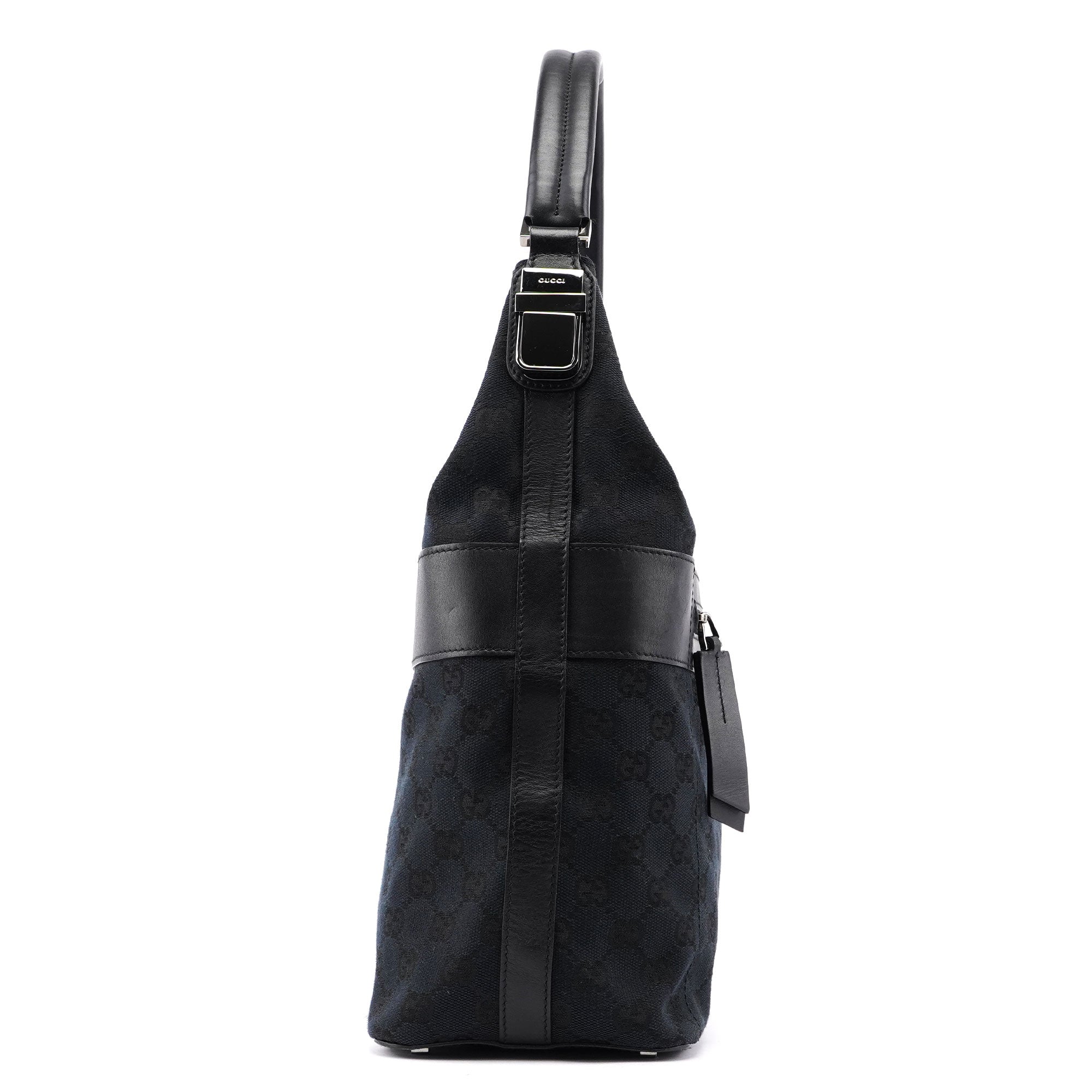 Gucci Black GG Hobo Shoulder Bag