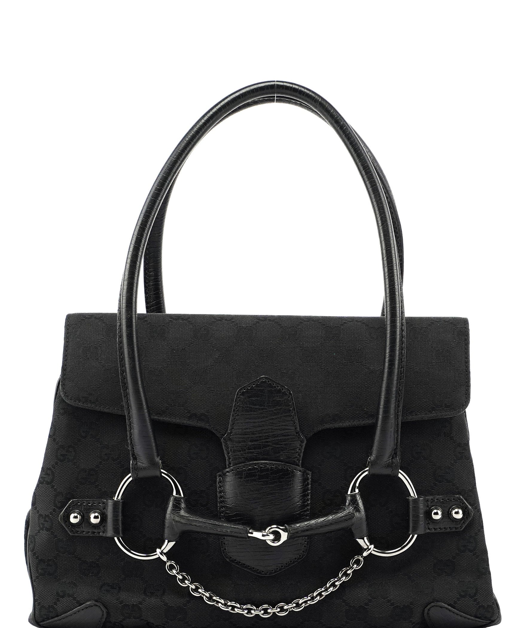 Gucci Black GG Horsebit Handbag
