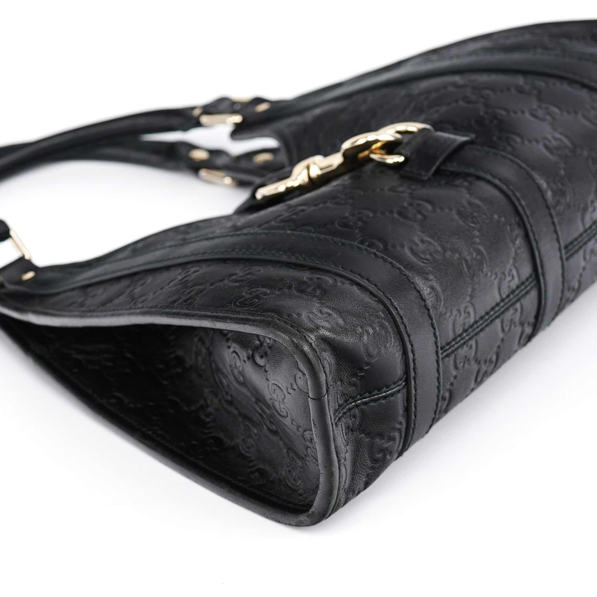 Gucci Black GG Leather Jackie Shoulder Bag