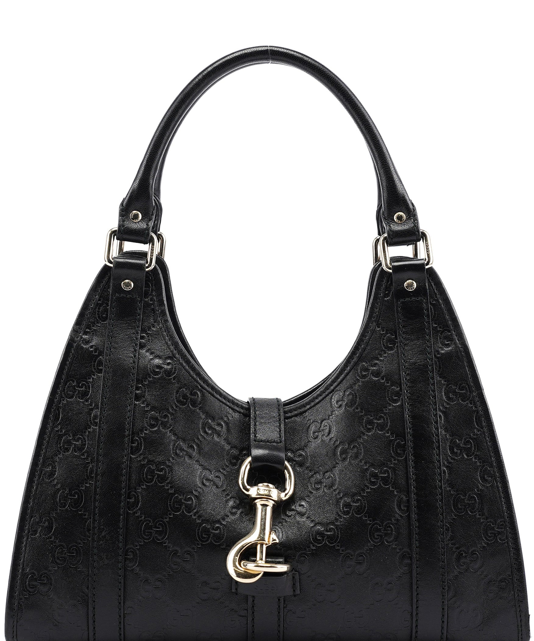 Gucci Black GG Leather Jackie Shoulder Bag