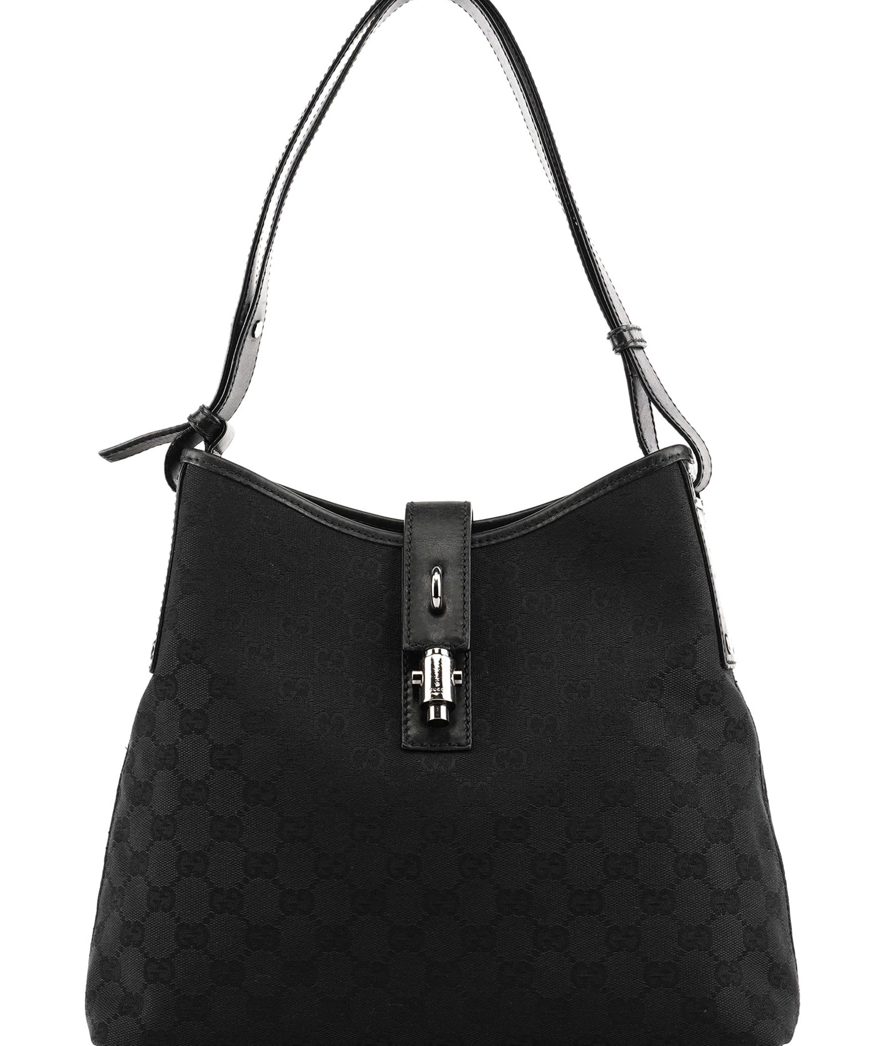 Gucci Black GG Leather Jackie Shoulder Bag