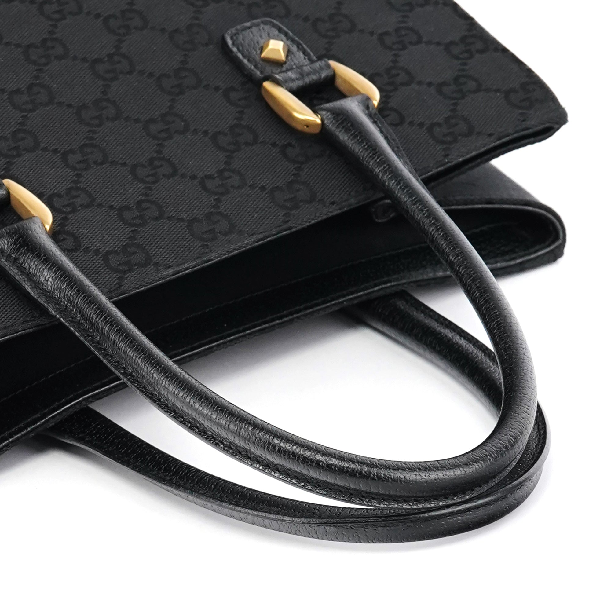 Gucci Sac cabas GG clouté en cuir noir