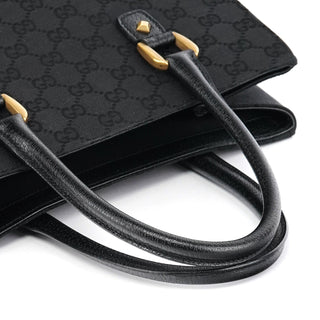 Gucci Black GG Leather Studded Tote Bag