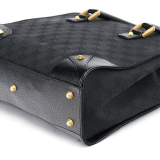 Gucci Black GG Leather Studded Tote Bag
