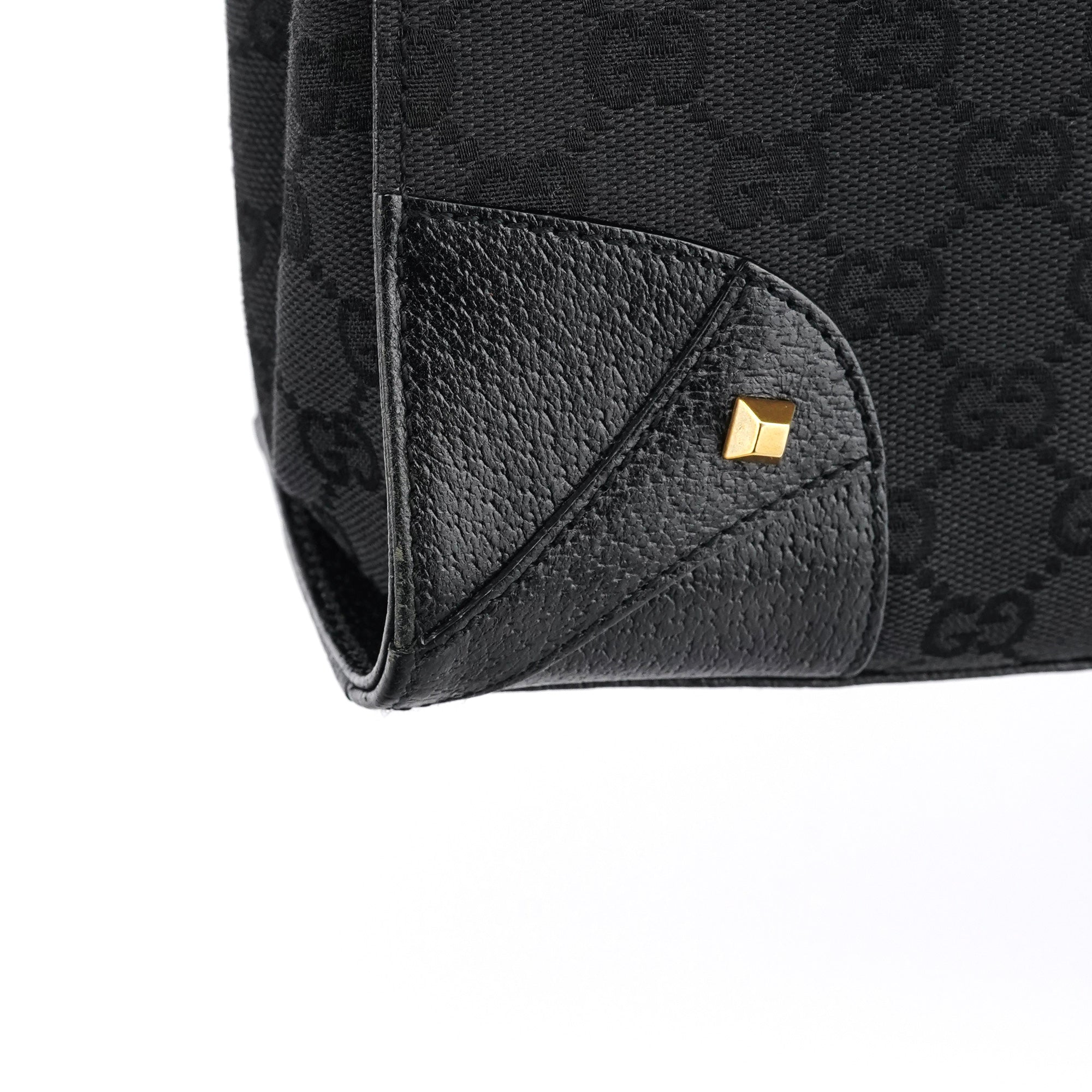 Gucci Sac cabas GG clouté en cuir noir