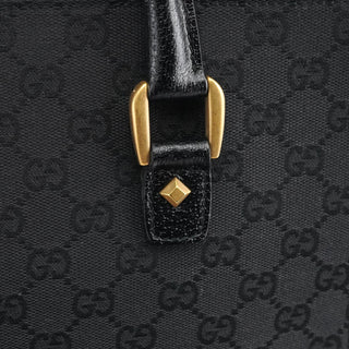 Gucci Black GG Leather Studded Tote Bag