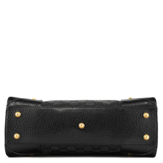 Gucci Black GG Leather Studded Tote Bag