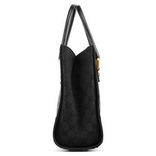 Gucci Black GG Leather Studded Tote Bag