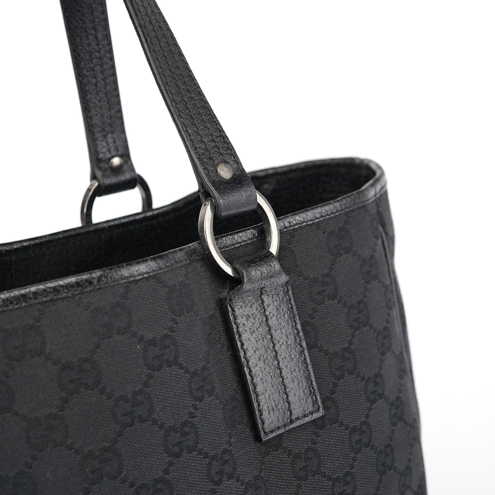 Gucci Black GG Leather Tote Bag