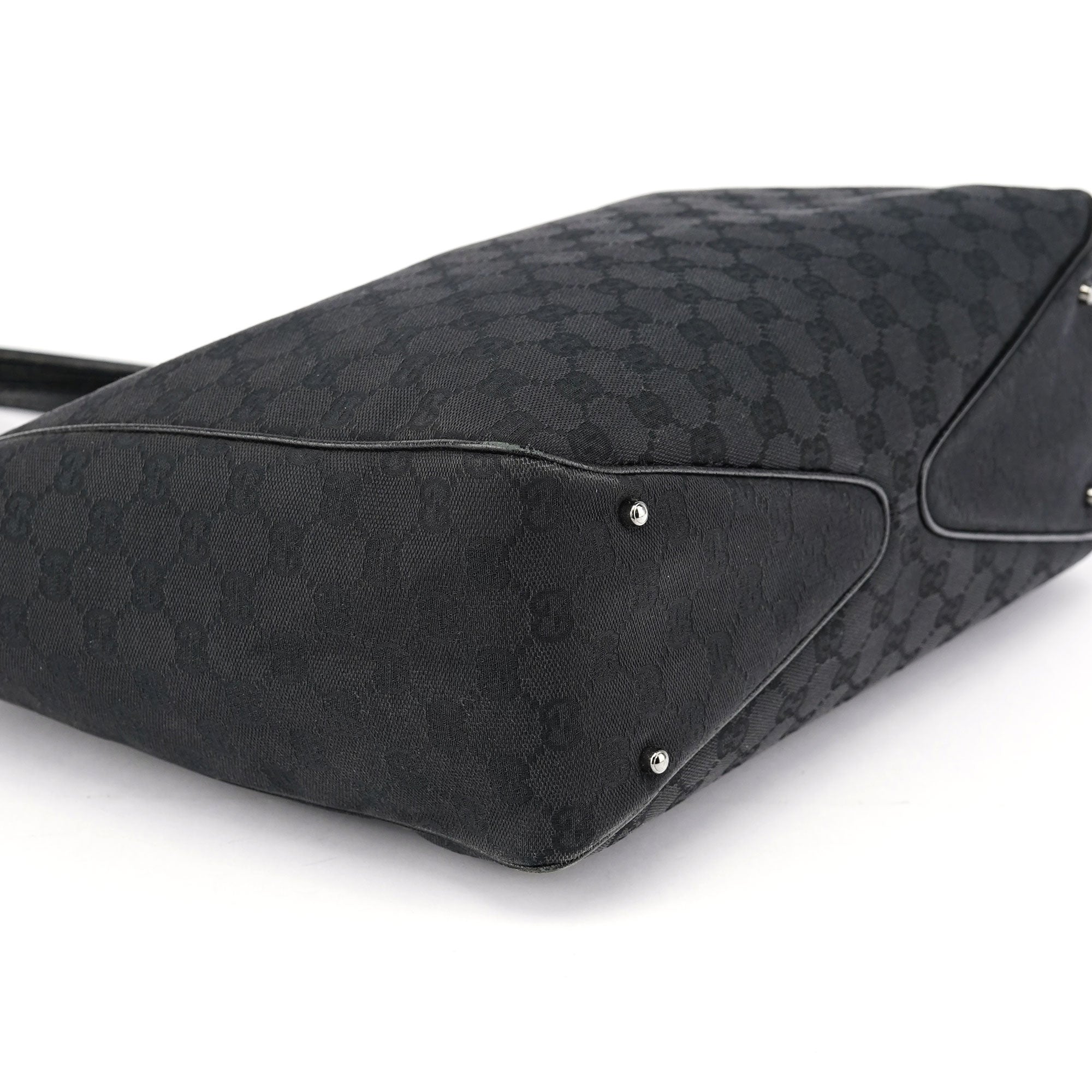 Gucci Black GG Leather Tote Bag