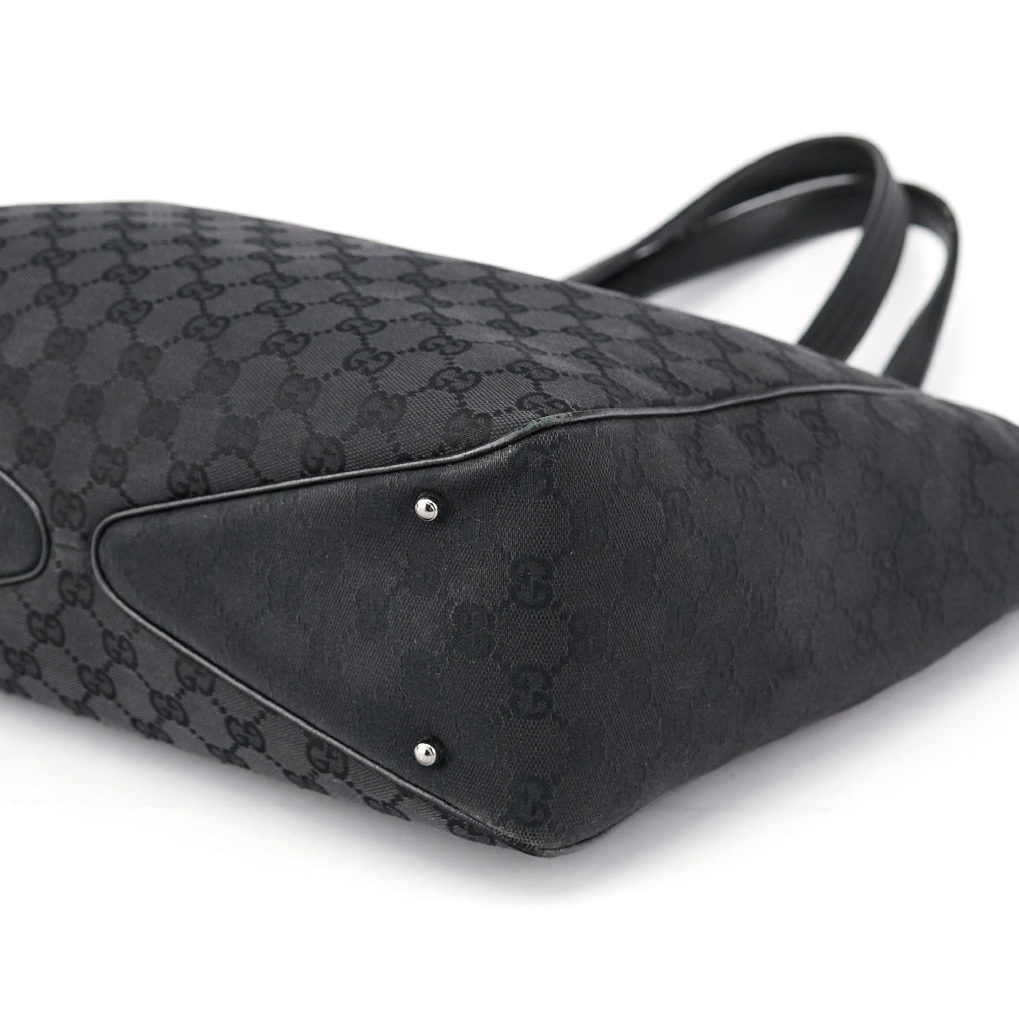 Gucci Black GG Leather Tote Bag