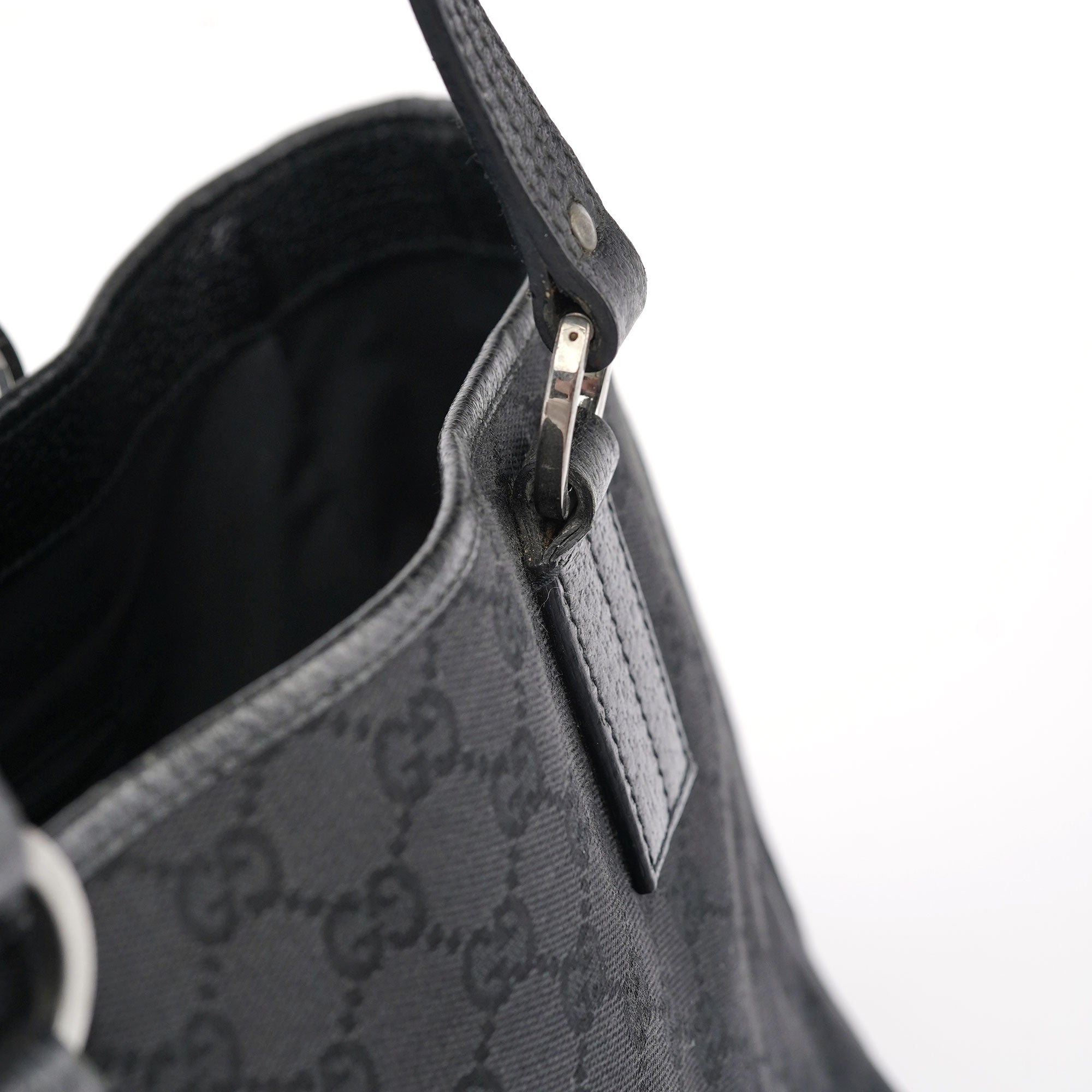 Gucci Black GG Leather Tote Bag