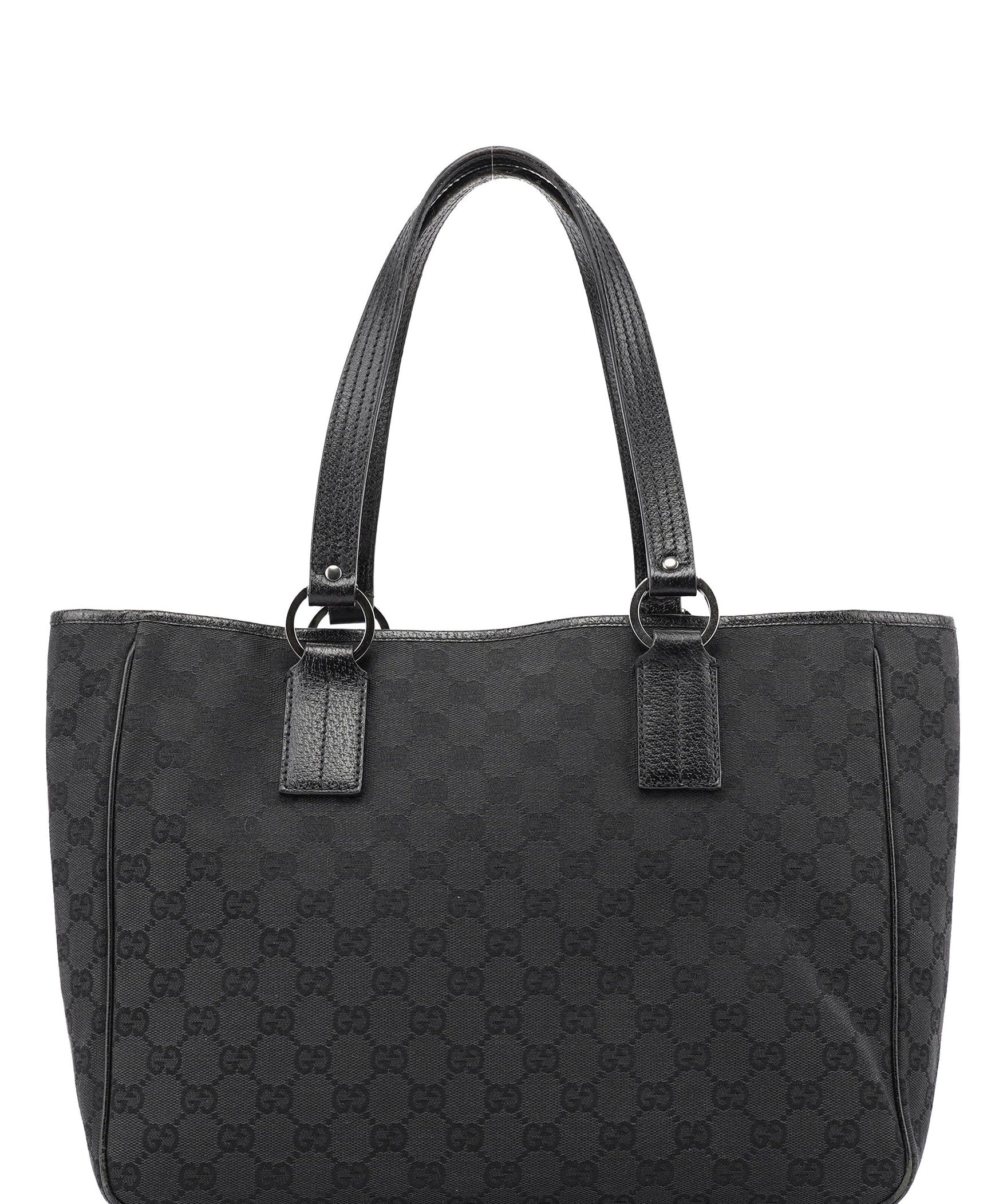 Gucci Black GG Leather Tote Bag