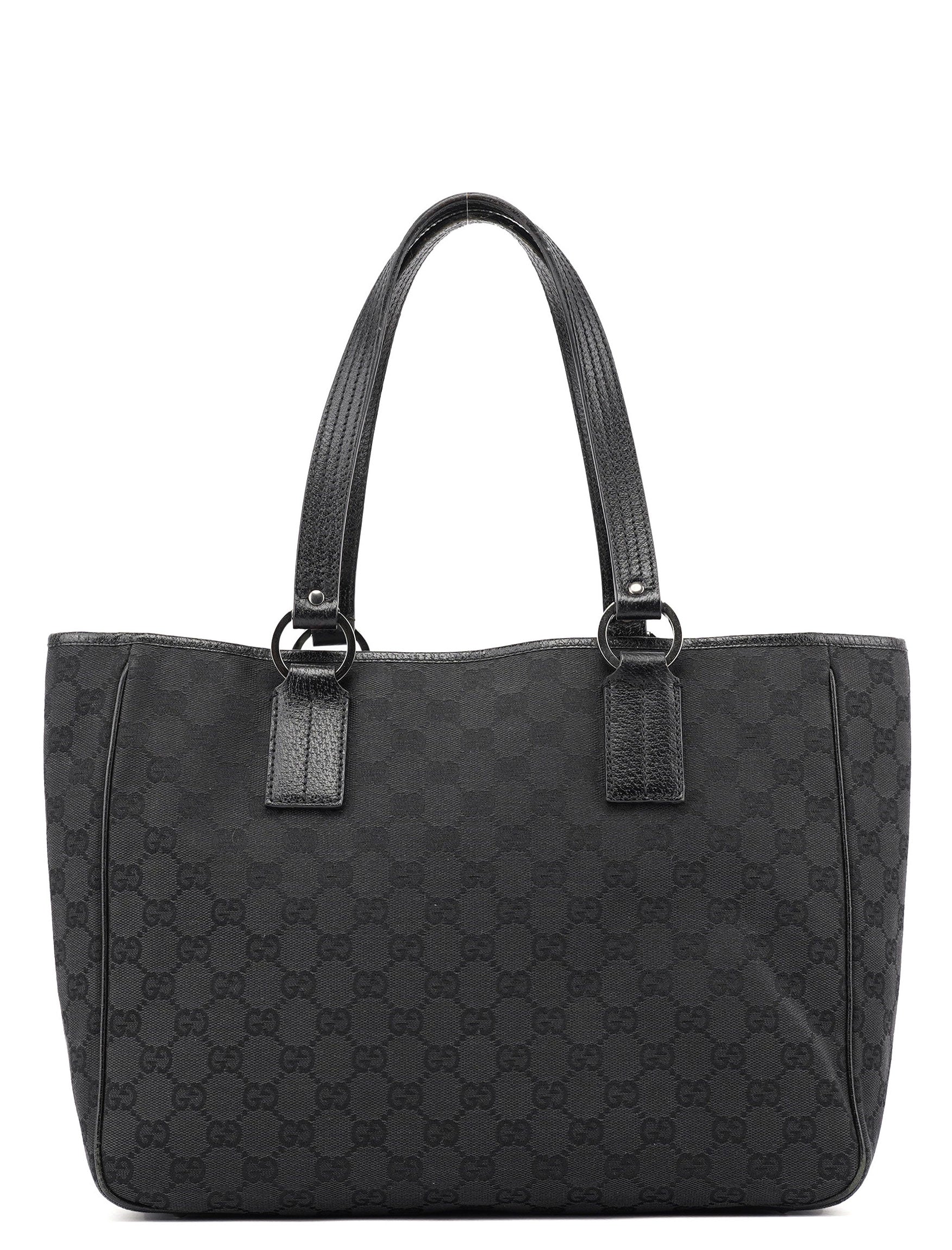 Gucci Black GG Leather Tote Bag