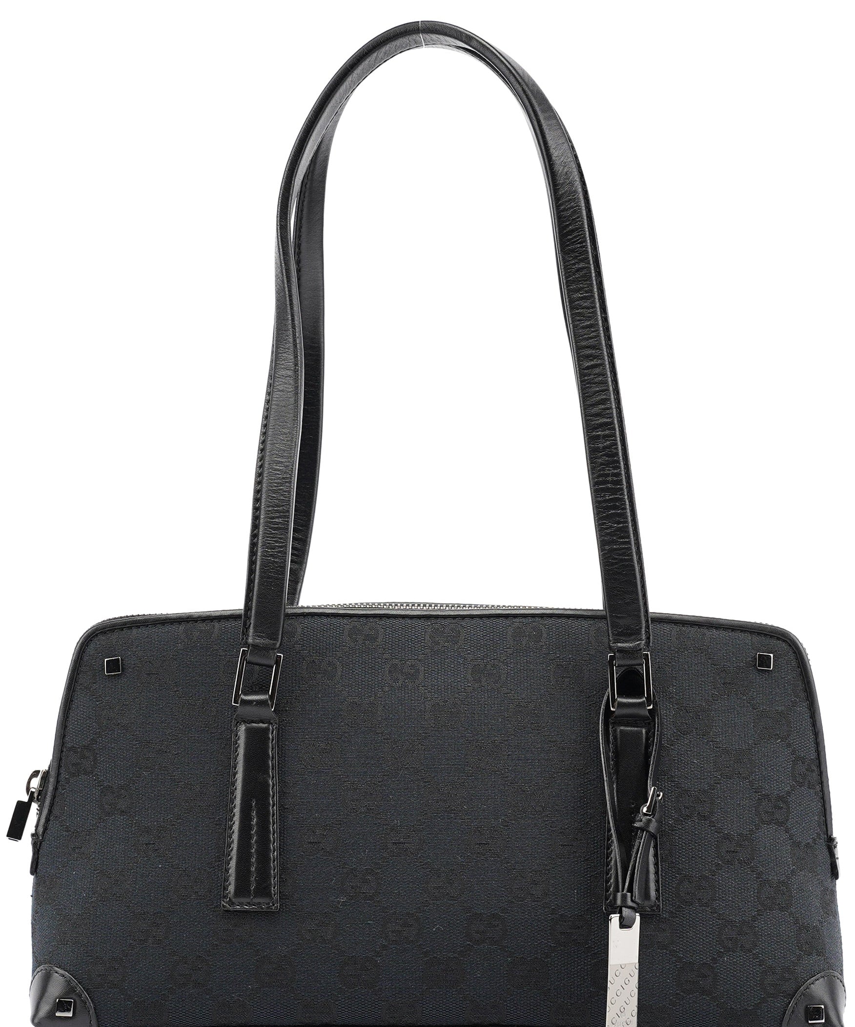 Gucci Black GG Leather Tote Bag