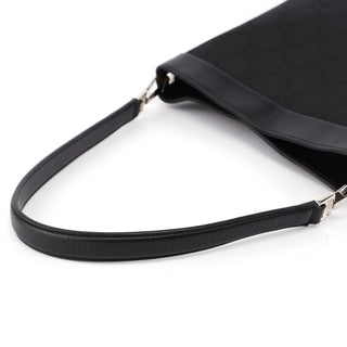 Gucci Black GG Leather Trim Shoulder Bag