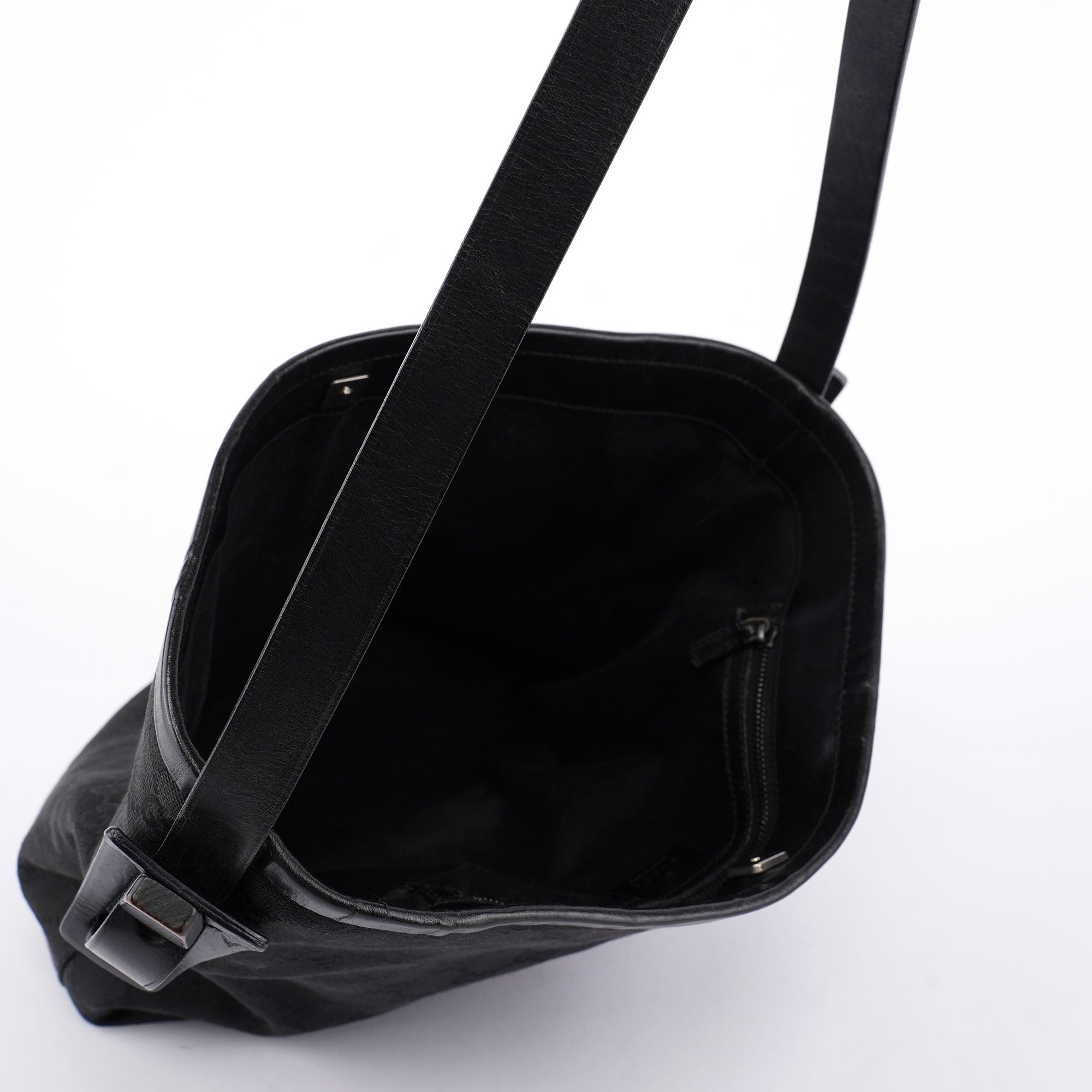 Gucci Black GG Monogram Bucket Shoulder Bag