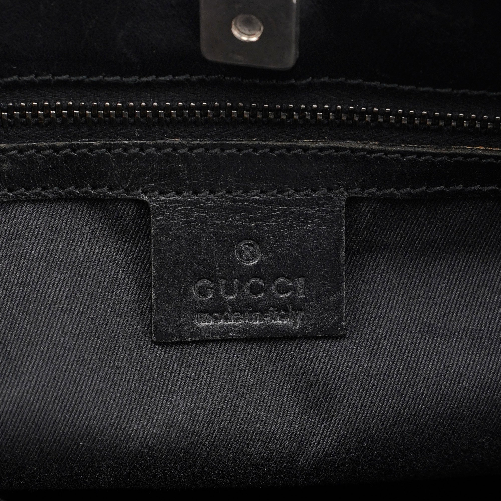 Gucci Black GG Monogram Bucket Shoulder Bag