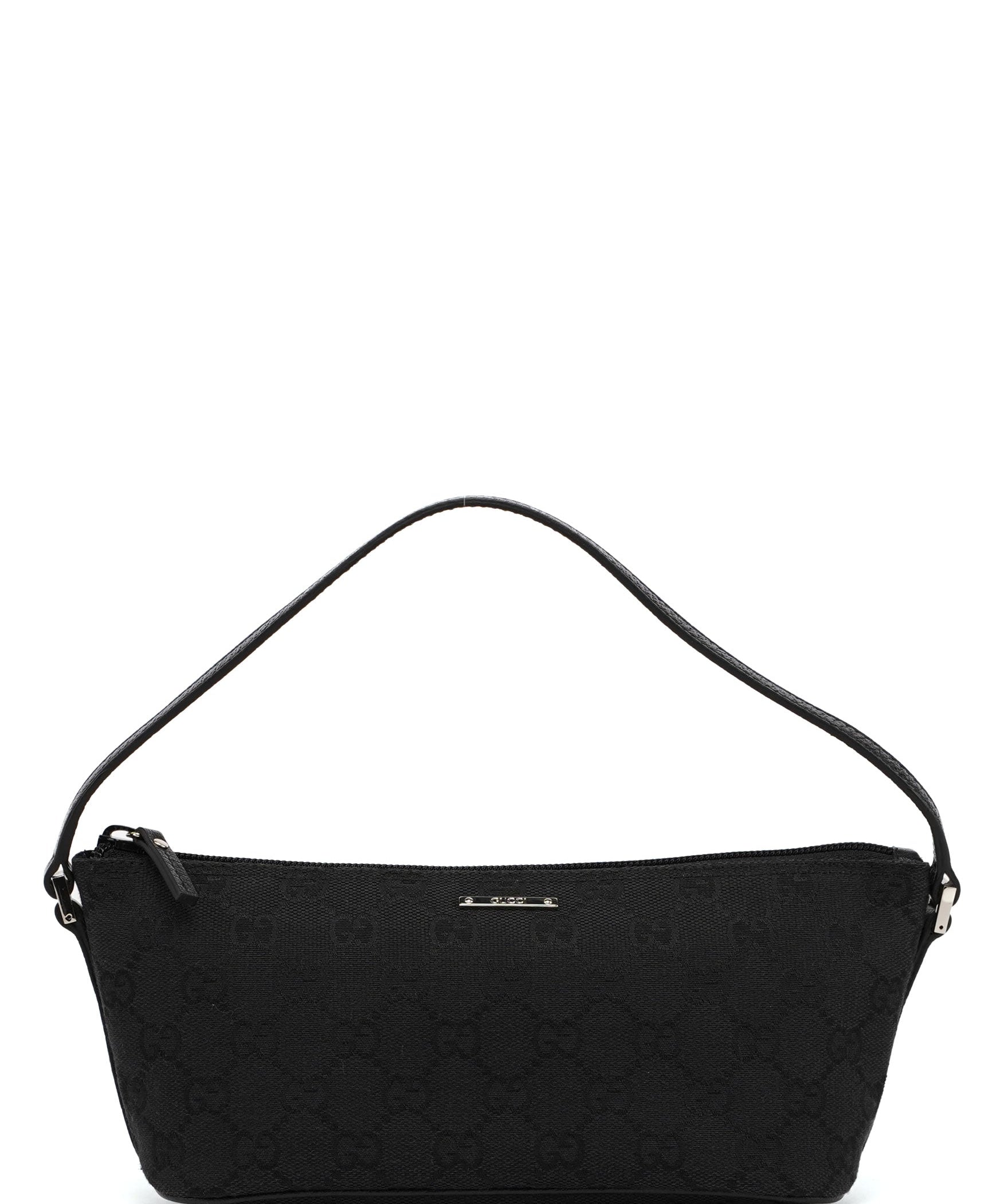 Gucci Black GG Monogram Canvas Boat Pochette