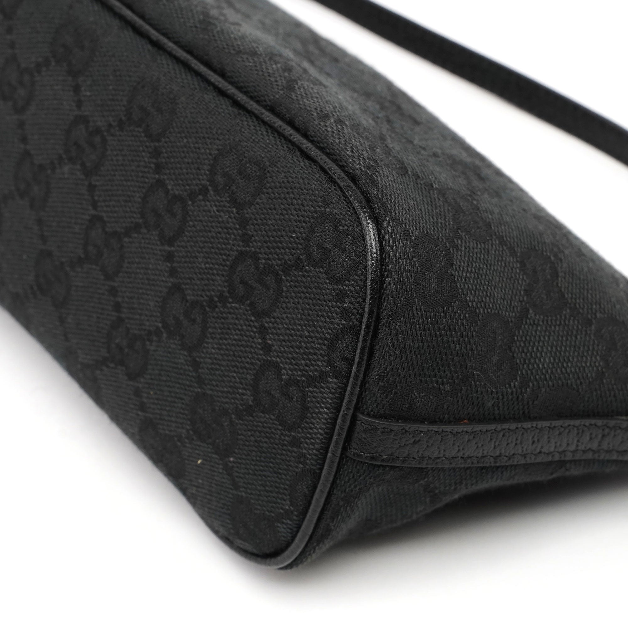 Gucci Black GG Monogram Canvas Boat Pochette