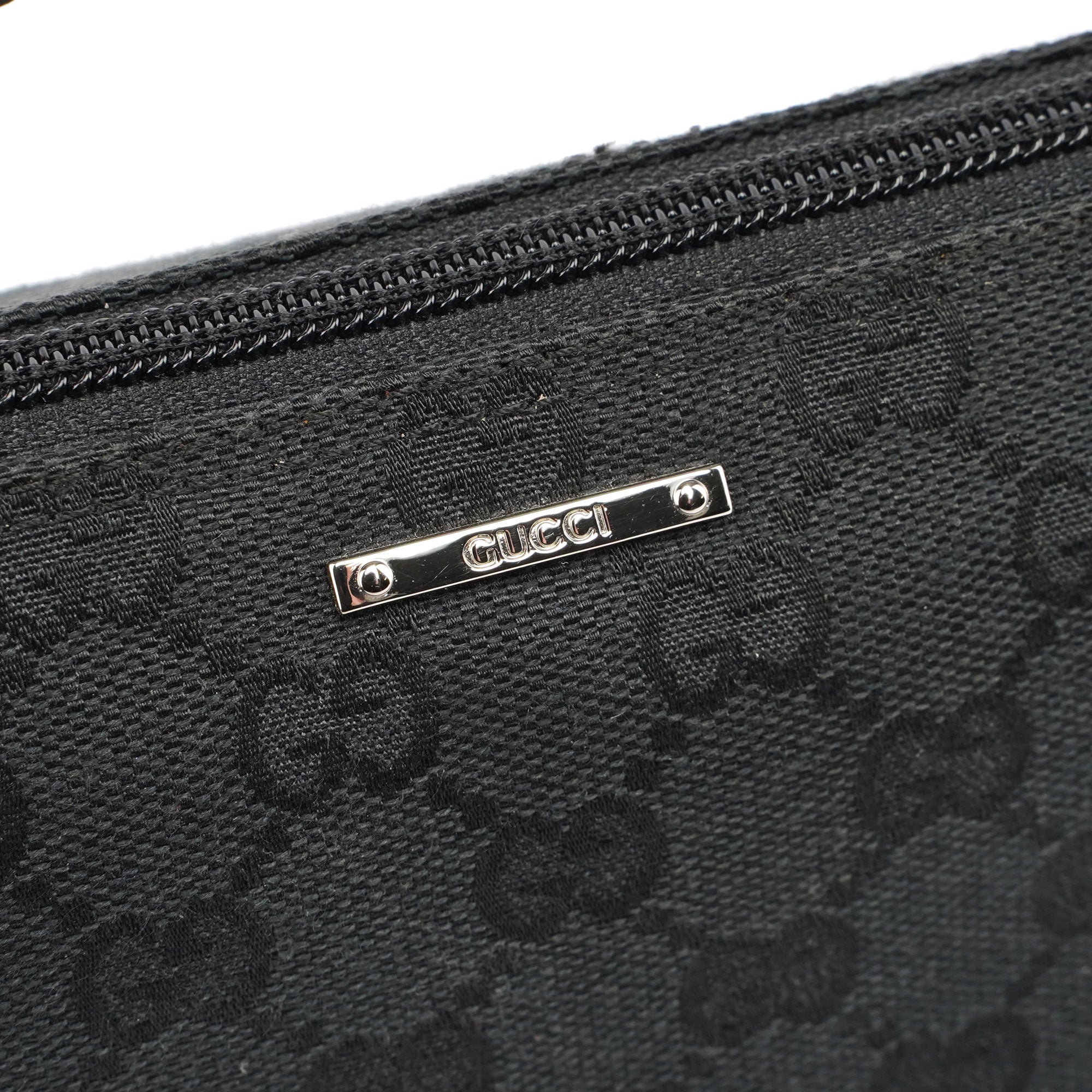 Gucci Black GG Monogram Canvas Boat Pochette