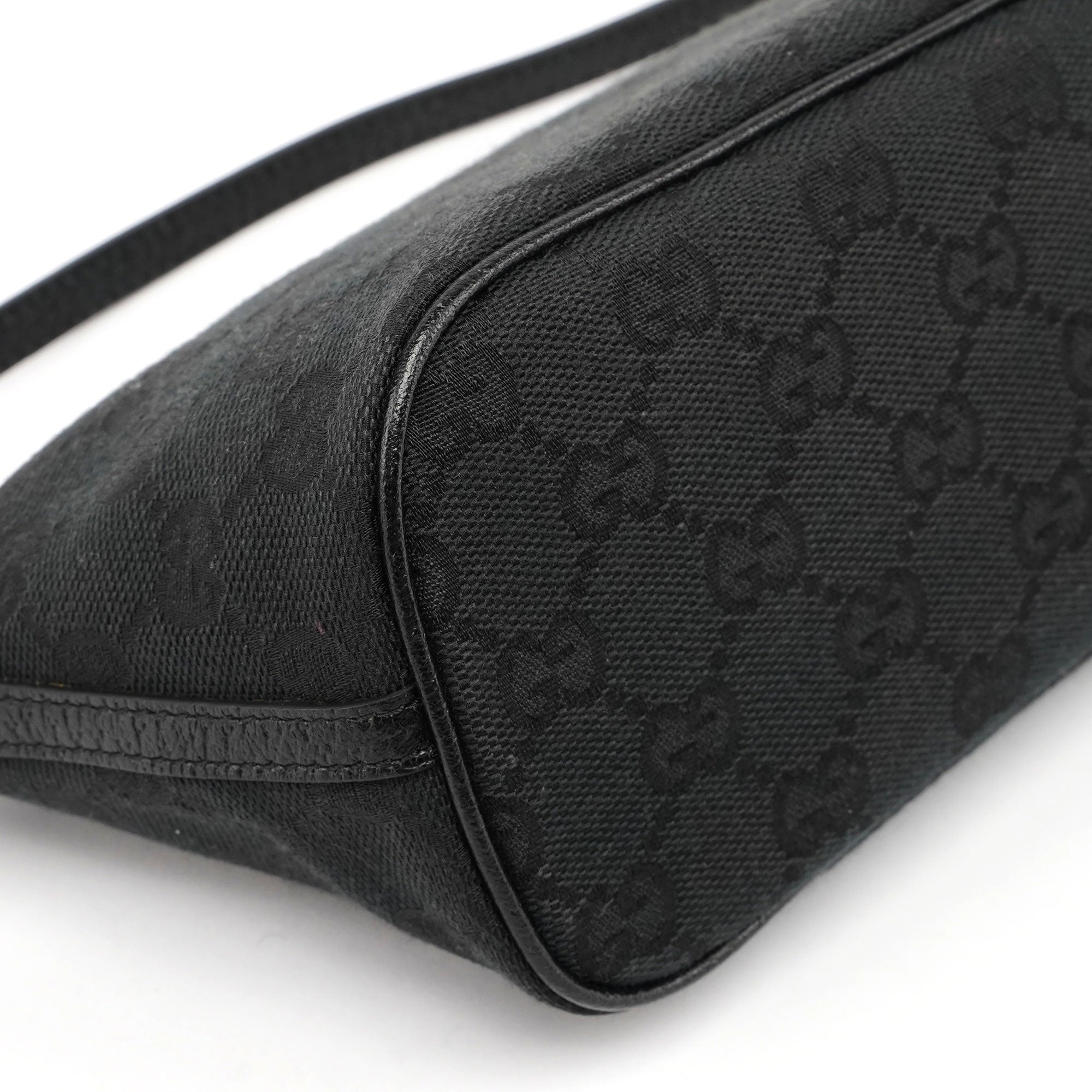 Gucci Black GG Monogram Canvas Boat Pochette