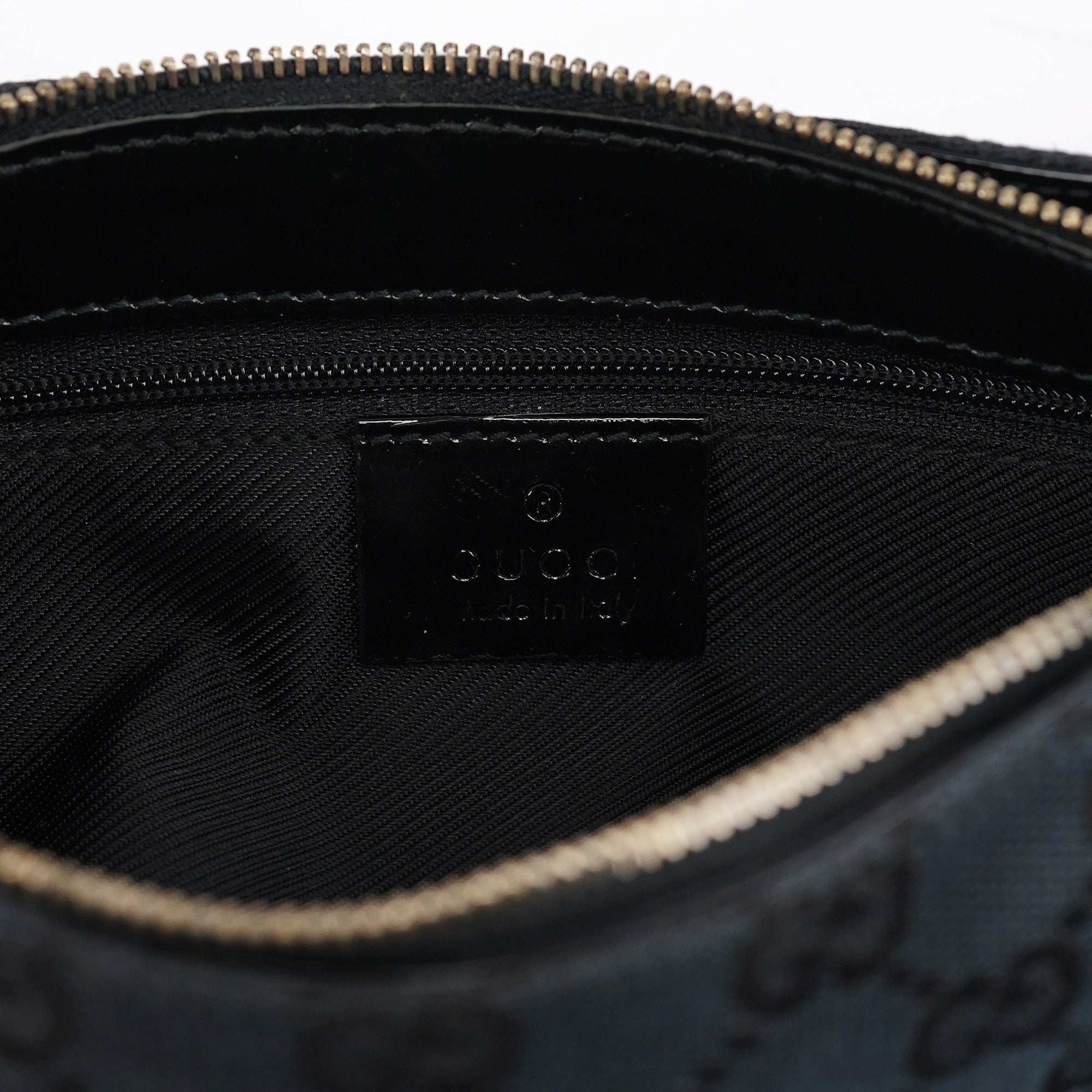 Gucci Black GG Patent Leather Shoulder Bag