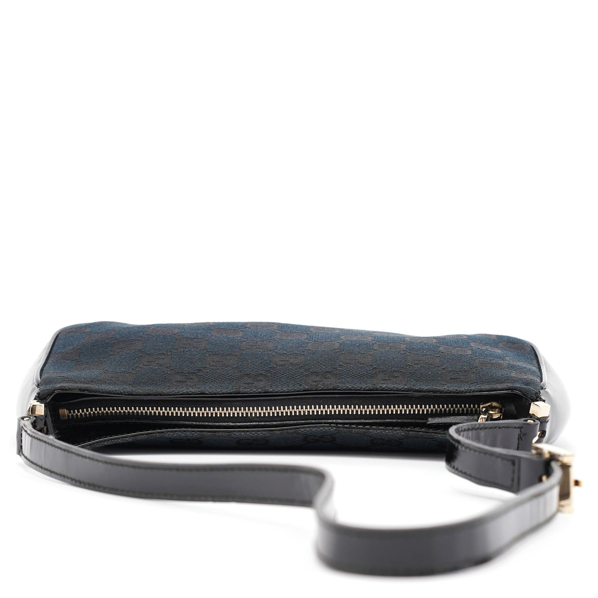 Gucci Black GG Patent Leather Shoulder Bag
