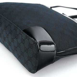 Gucci Black GG Patent Leather Tote Bag