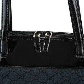 Gucci Black GG Patent Leather Tote Bag