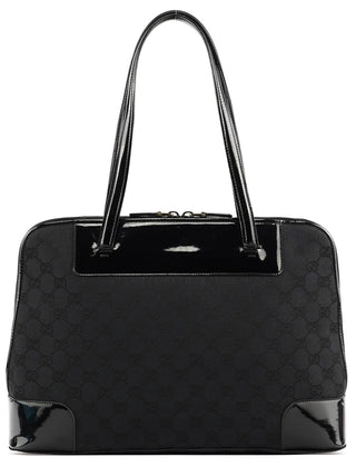Gucci Black GG Patent Leather Tote Bag