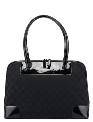 Gucci Black GG Patent Leather Tote Bag