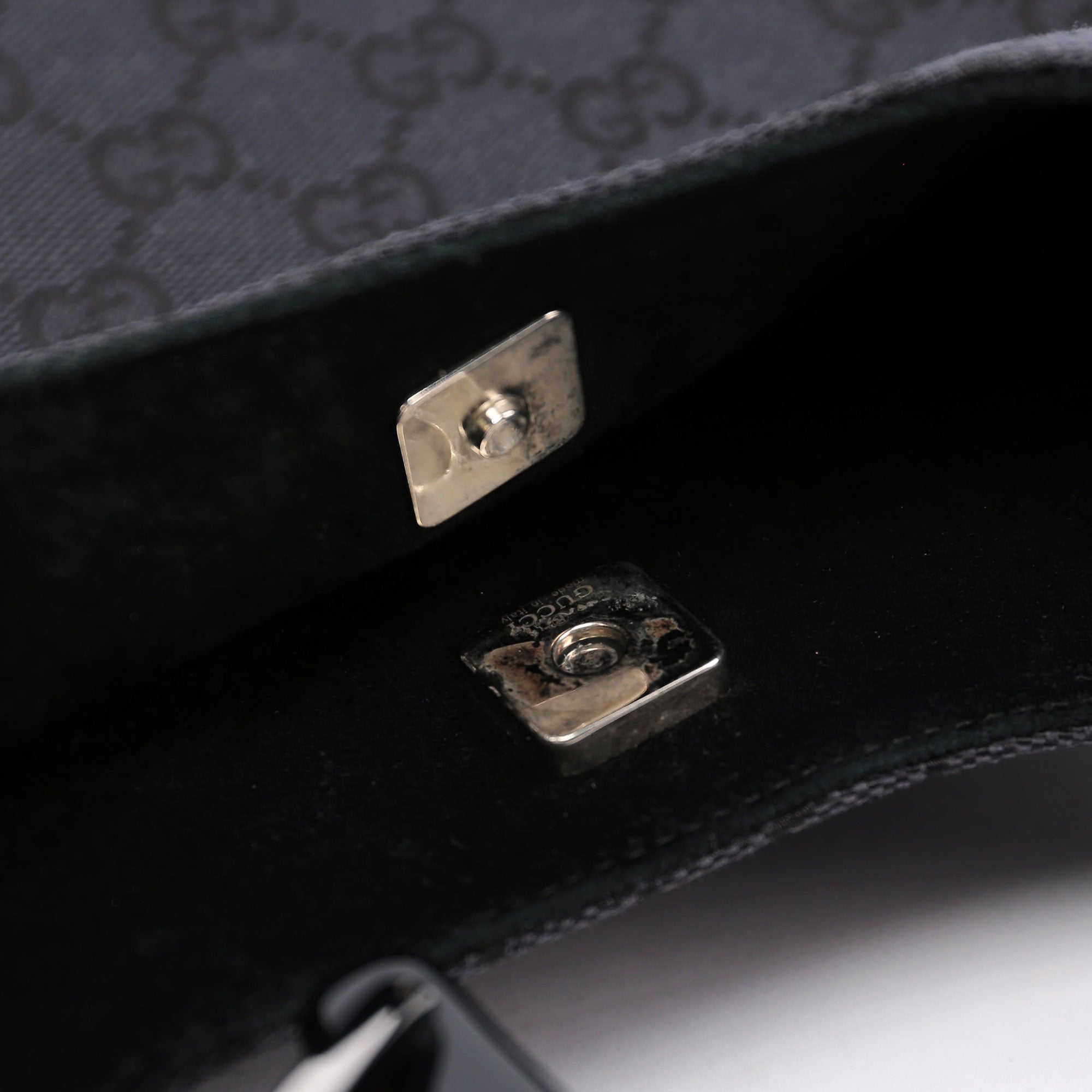 Gucci Black GG Plastic Top Handle Bag