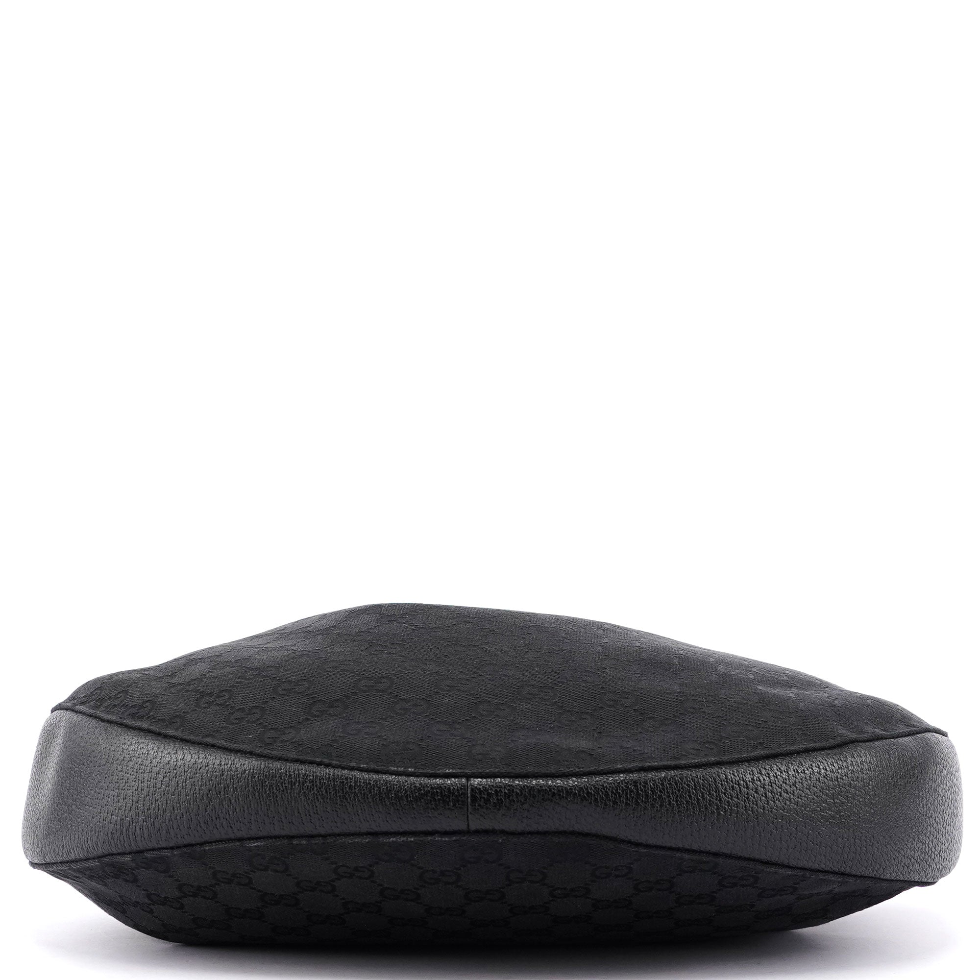 Gucci Runde Hobo Bag aus schwarzem GG Canvas