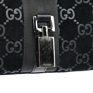 Gucci Black GG Suede Jackie Shoulder Bag