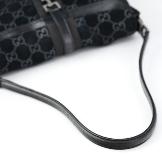 Gucci Black GG Suede Jackie Shoulder Bag