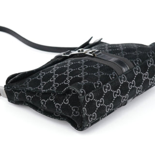 Gucci Black GG Suede Jackie Shoulder Bag