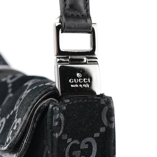 Gucci Black GG Suede Jackie Shoulder Bag