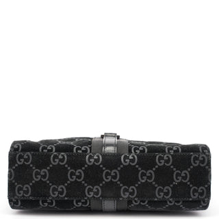 Gucci Black GG Suede Jackie Shoulder Bag