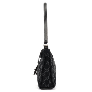 Gucci Black GG Suede Jackie Shoulder Bag