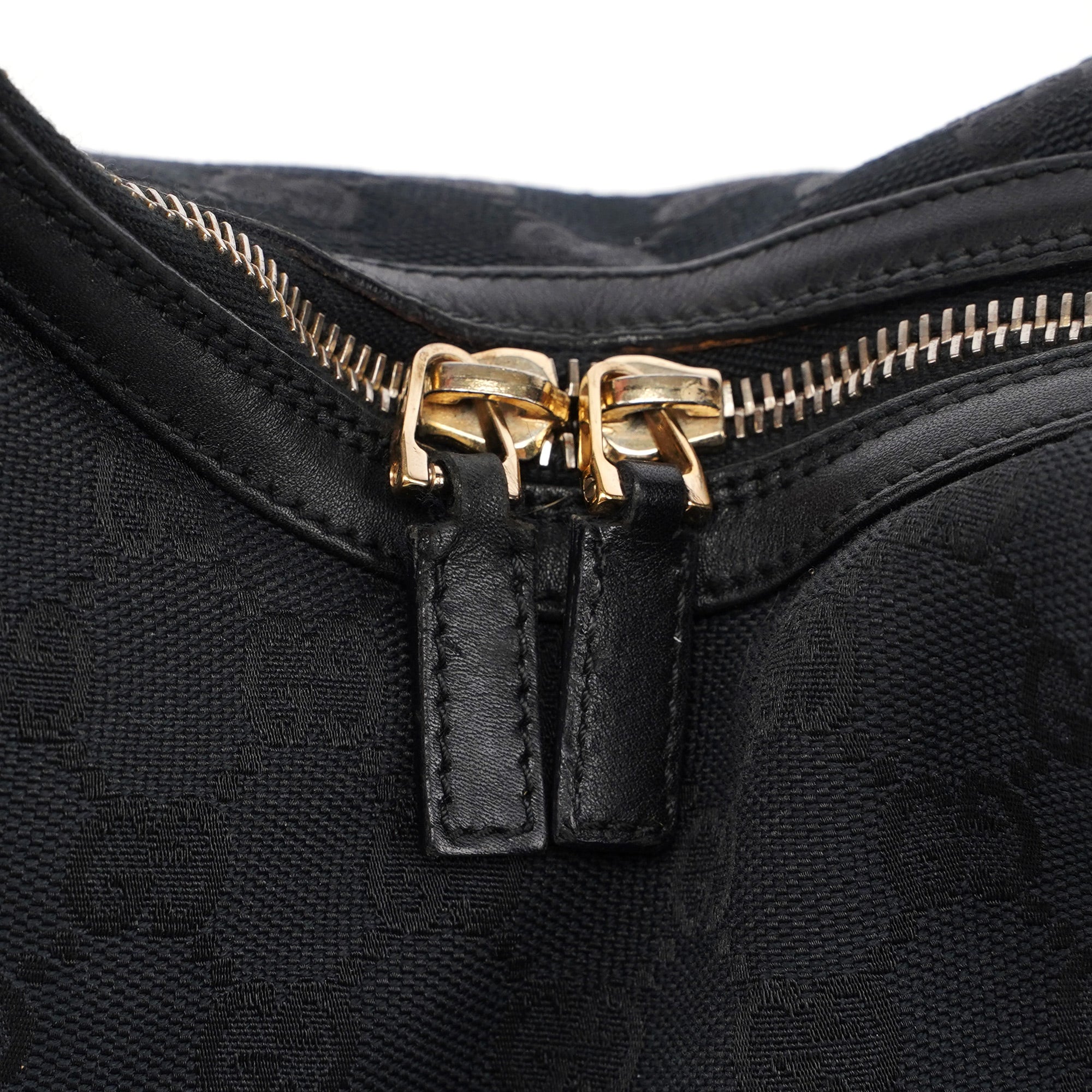 Gucci Black GG V Hobo Shoulder Bag