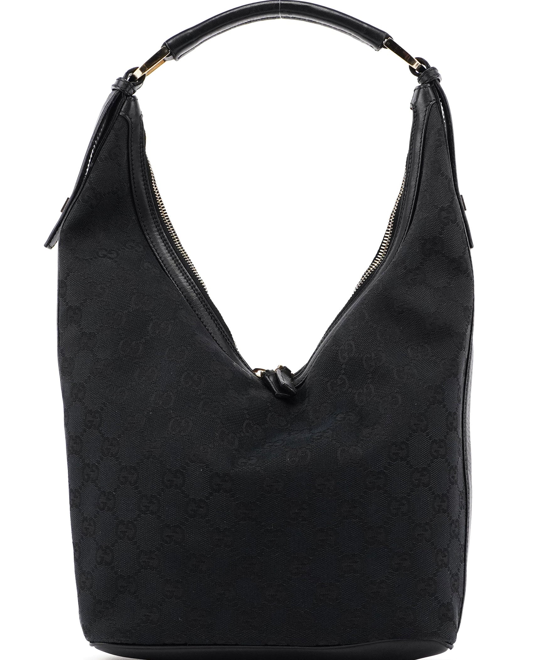 Gucci Black GG V Hobo Shoulder Bag