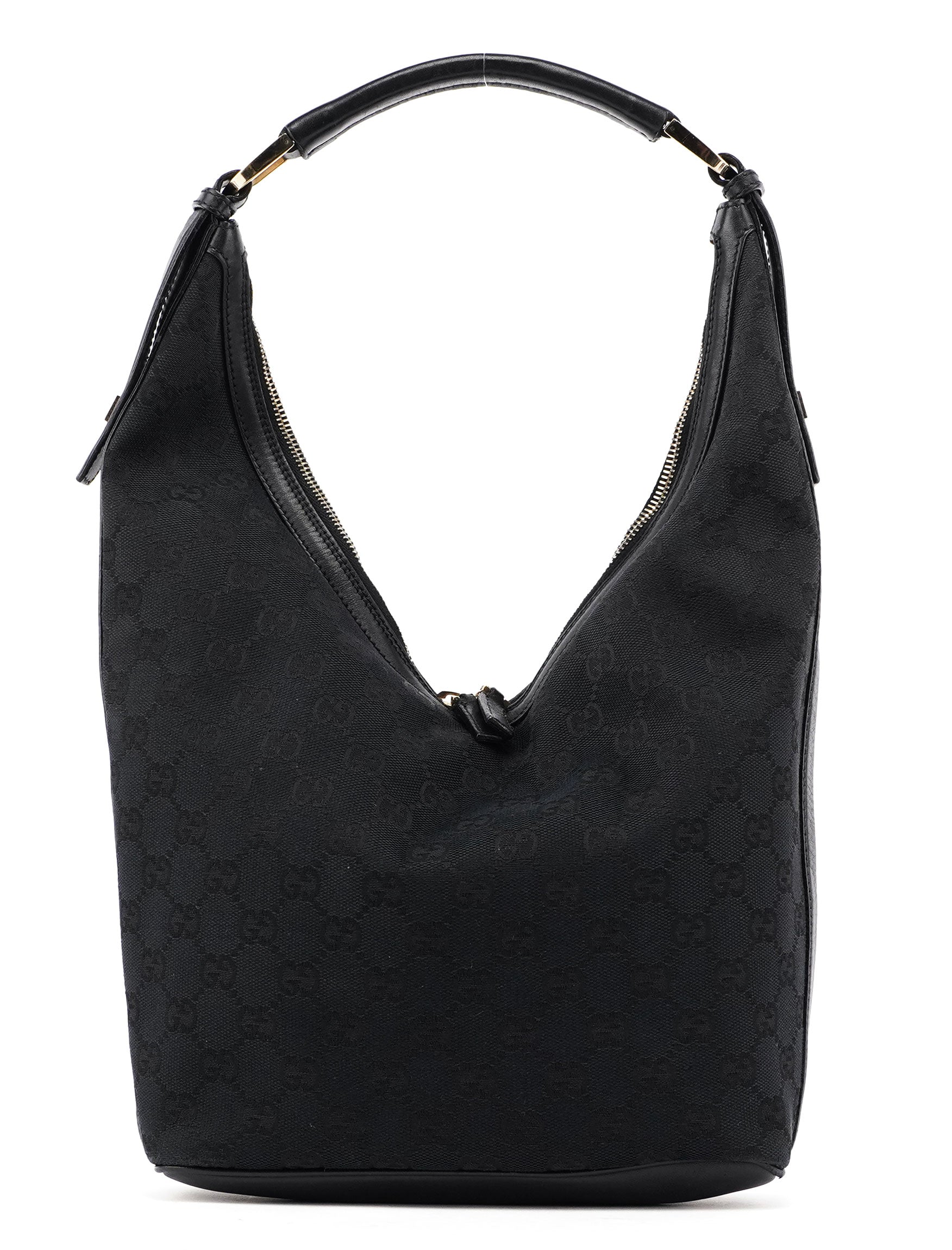 Gucci Black GG V Hobo Shoulder Bag