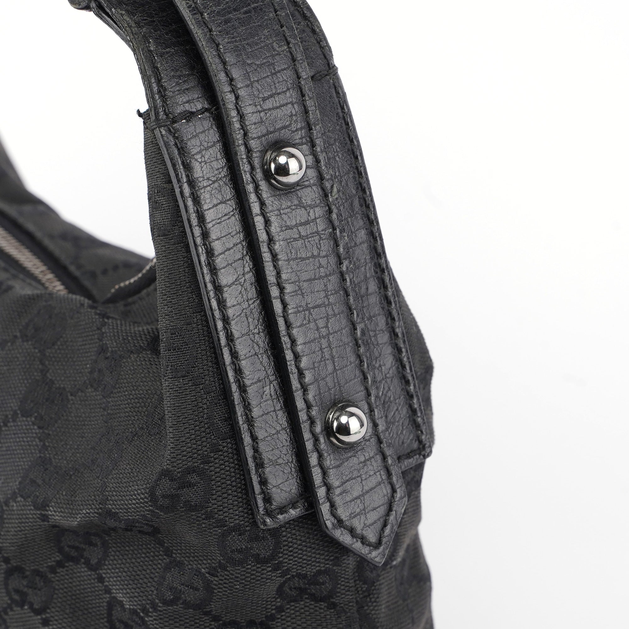 Gucci Black Horsebit Hobo Shoulder Bag
