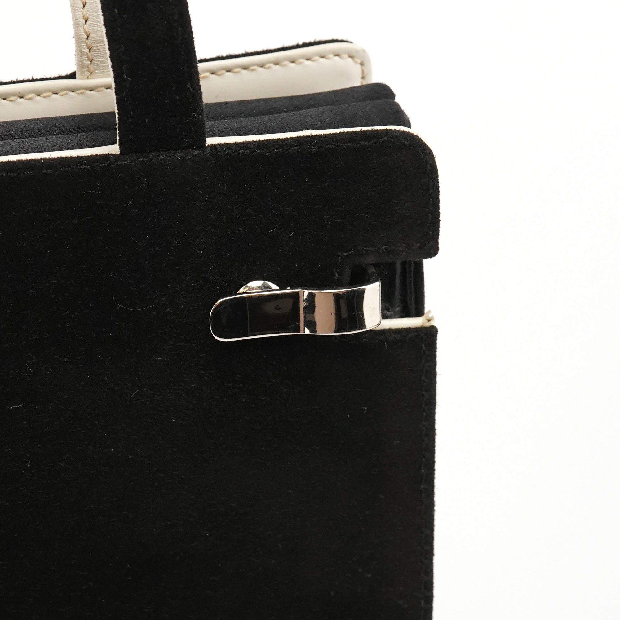 Gucci Black Ivory Suede Leather Tote Bag