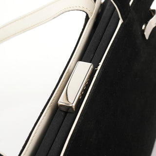 Gucci Black Ivory Suede Leather Tote Bag