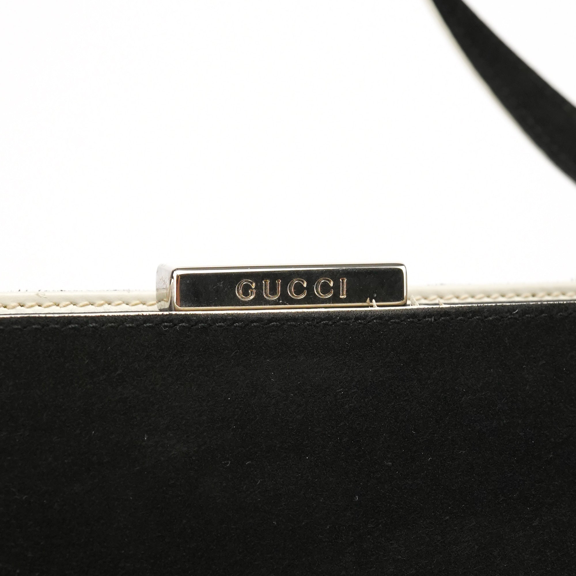 Gucci Black Ivory Suede Leather Tote Bag