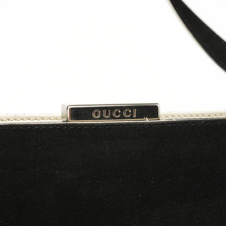 Gucci Black Ivory Suede Leather Tote Bag