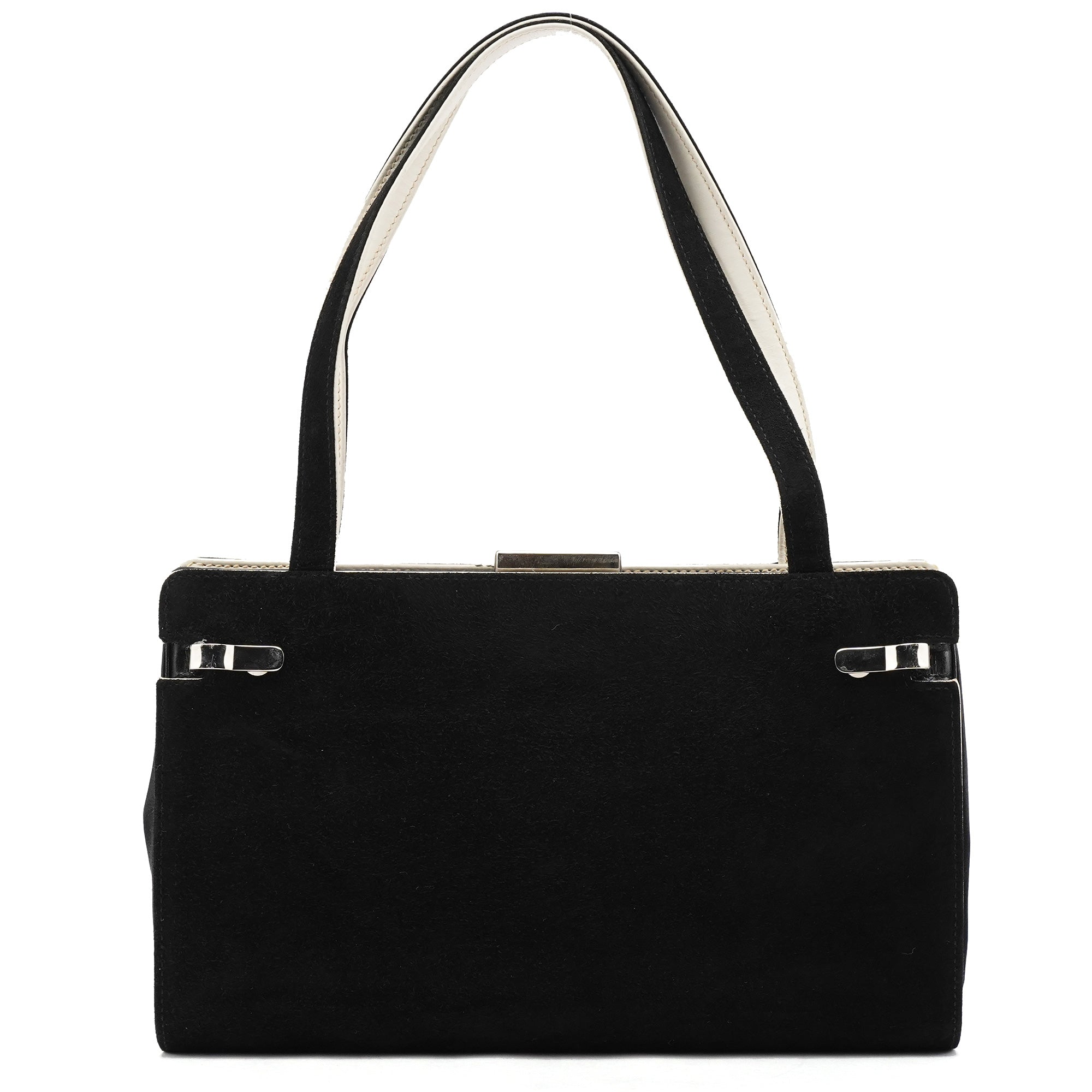 Gucci Black Ivory Suede Leather Tote Bag